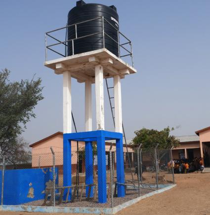 Water tank and taps at Asaloko School