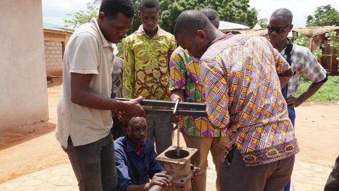 Area mechanics during their training in Ghana