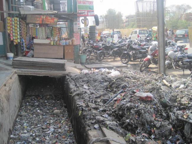 India, clogged drains