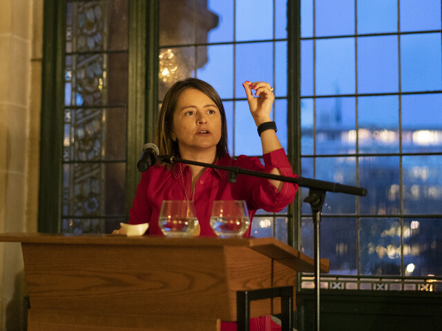 Catarina de Albuquerque speaking at the Peace Palace, The Hague, 13 March 2019.