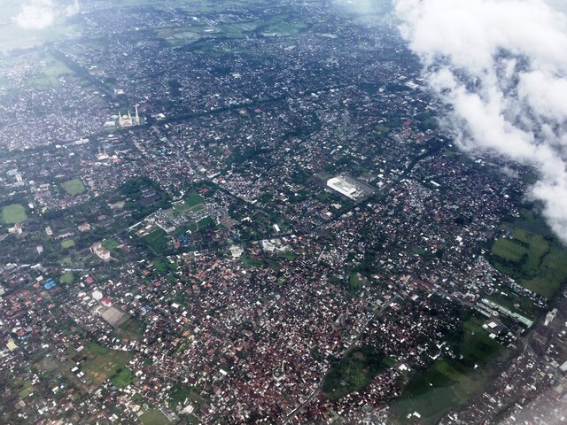 City of Matarm on Lombok from the air