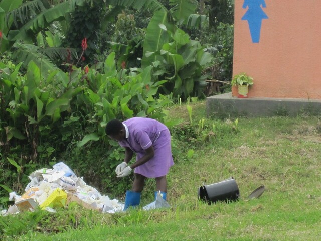 Waste disposal at healthcare facility in Kabarole, Uganda